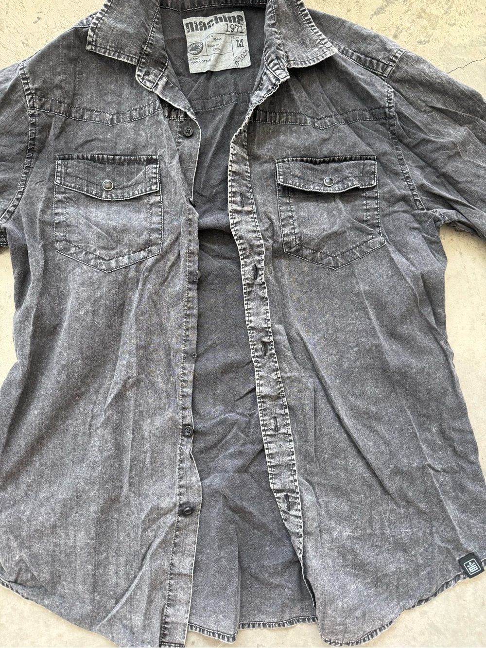 Machine Gray Washed Jean Jacket - Picture 10 of 10